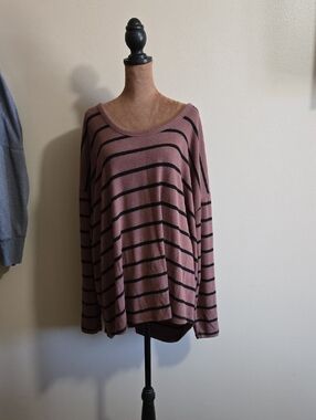 Sonoma Brown and Black Striped Knit Top